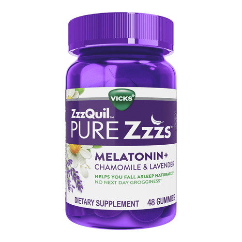 Vicks ZzzQuil PURE Zzzs Melatonin Sleep Aid 1mg Gummies, 48 Ea